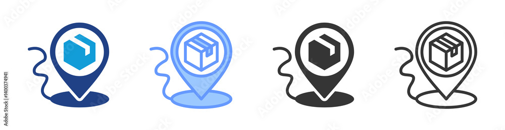 Aufkleber Shipment Tracking icon set multiple style collection