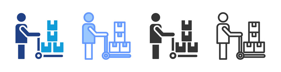 Last Mile Delivery icon set multiple style collection