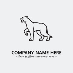 Phanter illustration black and white for logo company vector image
