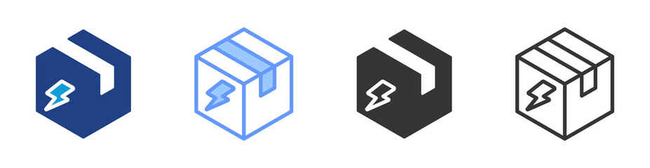 Electric Shipping icon set multiple style collection
