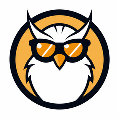 owl Mascot Logo in Circle Bold and Smart Animal Emblem for Branding and Design