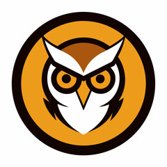 Owl Mascot Logo in Circle Bold and Smart Animal Emblem for Branding and Design