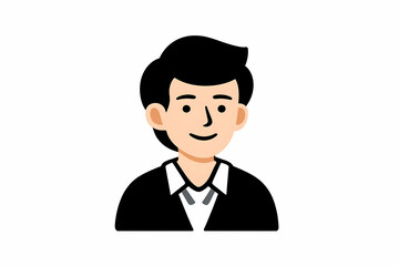 Smiling young man avatar, simple vector illustration