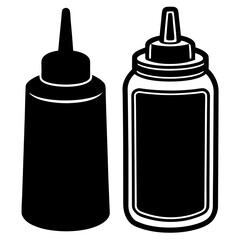 Testy sauce in bottle vector art illustration