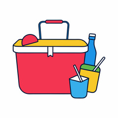 vector illustration of a bucket with tools