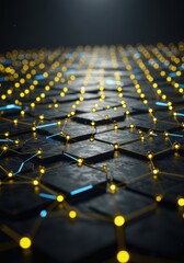 Fototapeta premium Abstract Hexagon Network Digital Structure Futuristic Technology Background