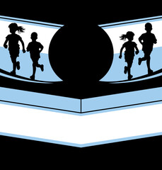 Design of blue athletic background