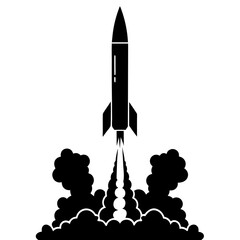 Fototapeta premium Rocket launch silhouette