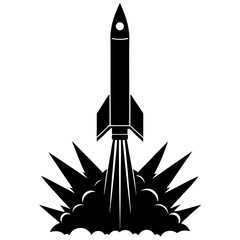 Fototapeta premium Rocket launch silhouette