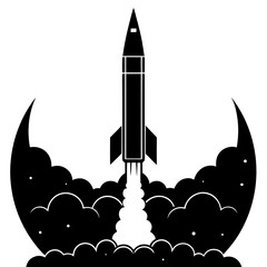 Fototapeta premium Rocket launch silhouette