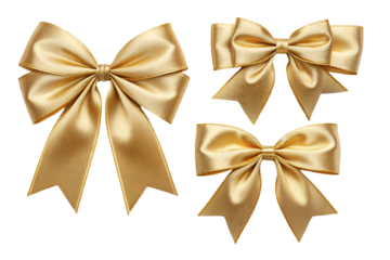 set of bows isolated on transparent background 