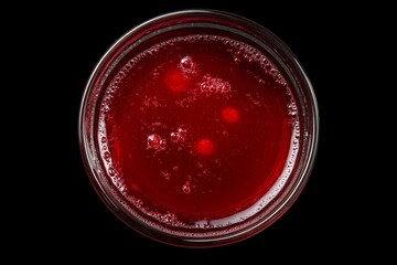 Red juice in a glass bowl