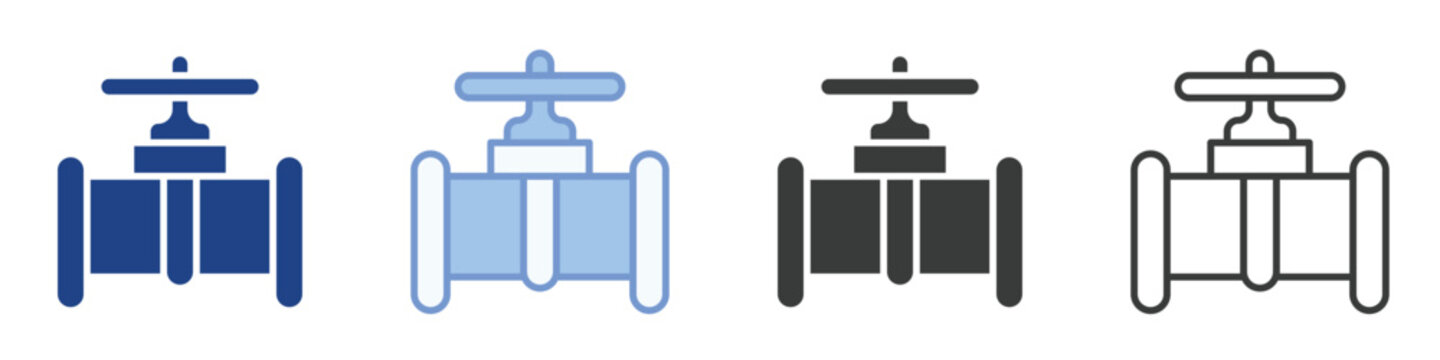 gate valve pipe Icons Collection &ndash; Multiple Vector Styles Icons