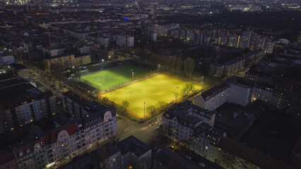 Berlin football pitch at night from the air © Moritz Kertzscher
