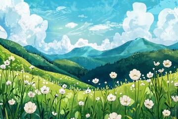 illustration background of a nature landscape