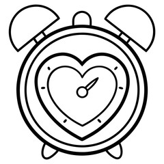 Heart-Shaped Alarm Clock Outline