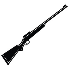 Hunting  rifle a black metal rifle is a dangerous military firearm