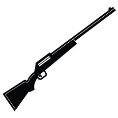 Hunting  rifle a black metal rifle is a dangerous military firearm