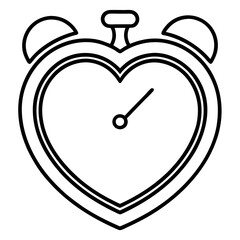 Heart-Shaped Alarm Clock Outline