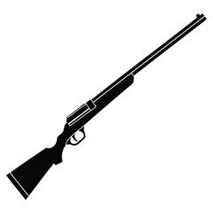 Hunting  rifle a black metal rifle is a dangerous military firearm