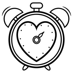 Heart-Shaped Alarm Clock Outline