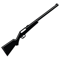 Hunting  rifle a black metal rifle is a dangerous military firearm