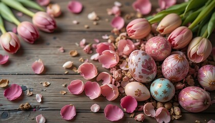 Elegant Easter Eggs & Pink Tulips: Spring Decor Inspiration
