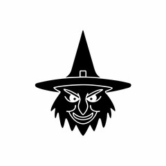 Fototapeta premium creative details Witch Face Icon Vector Illustration