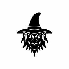 creative details Witch Face Icon Vector Illustration