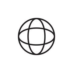 globe icon editable outline stroke vector eps