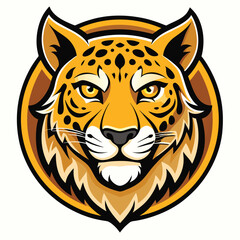 Wild tiger head logo vector illustration, a striped feline animal