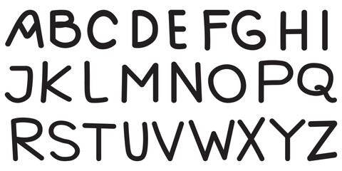 Vector Alphabet. Custom Letters and Typography for Design: Logo, Poster, Invitation, etc. Modern cursive font in handwritten brush style isolated on white background.