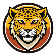 Wild tiger head logo vector illustration, a striped feline animal