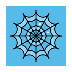 Vibrant Blue Spiderweb Design Against a Sky Blue Background