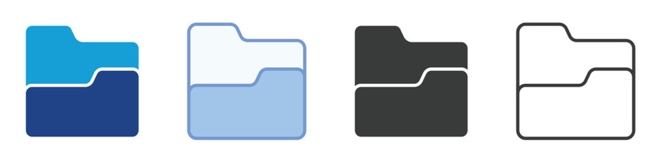 Folder Icons Collection – Multiple Vector Styles Icons