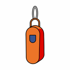 emergency whistle hanging from a backpack zipper