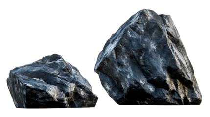 Dark Grey Rocks with Isolated Background.