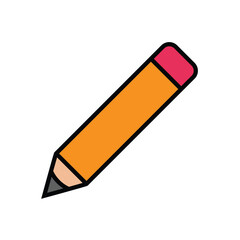 pencil, icon, flat, design, vector, illustrations, education, style, trendy, collections