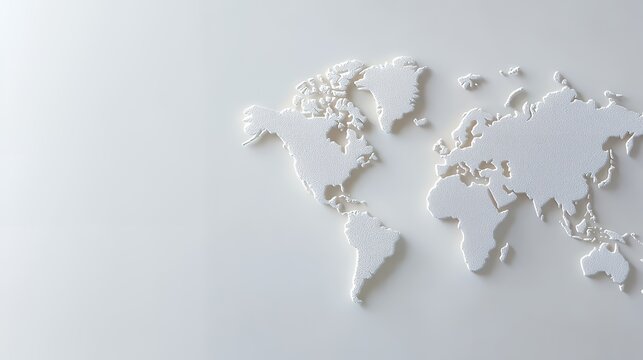 White 3 d world map design