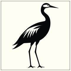 Fototapeta premium black crowned crane Silhouette 