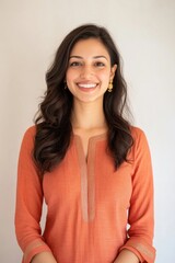 Fototapeta premium Young beautiful gorgeous indian woman smiling