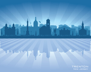 Trenton New Jersey city skyline vector silhouette