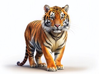 Obraz premium Majestic Bengal Tiger, Isolated on White Background, Wild Animal Photography