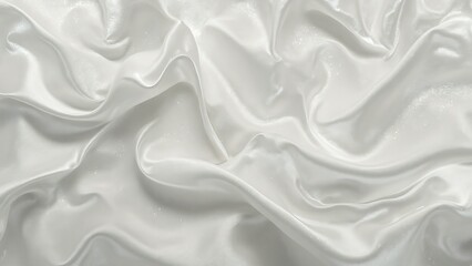 Fototapeta premium Soft and Elegant White Satin Fabric with Flowing Texture and Shine