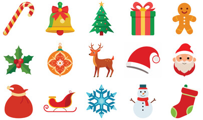 Christmas Icon Set – Festive Holiday Elements and Decorations