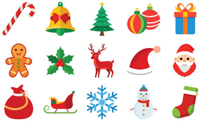 Christmas Icon Set – Festive Holiday Elements and Decorations
