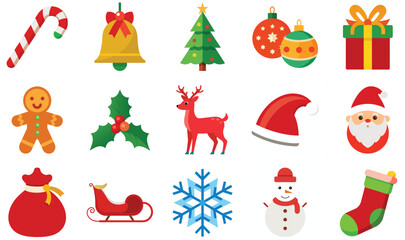 Christmas Icon Set – Festive Holiday Elements and Decorations