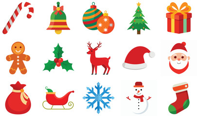 Christmas Icon Set – Festive Holiday Elements and Decorations