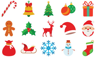 Christmas Icon Set – Festive Holiday Elements and Decorations