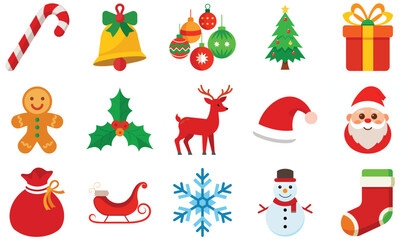 Christmas Icon Set – Festive Holiday Elements and Decorations